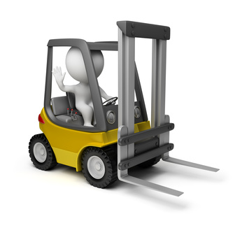 3d small people - forklift